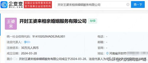 开封王婆被注册婚介公司